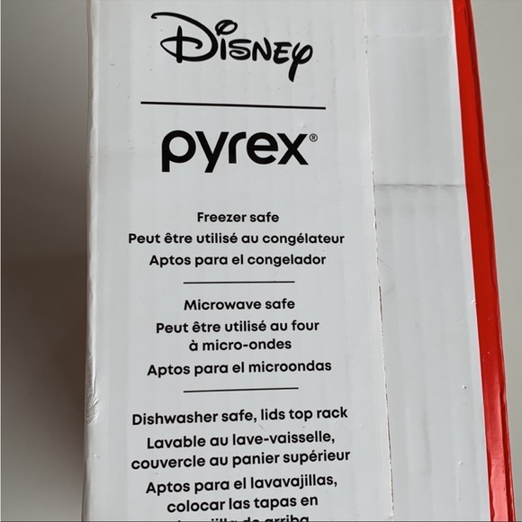 NIB Pyrex Disney Christmas Mickey & Minnie Mouse Decorated Glass Containers Lids - Picture 5 of 7